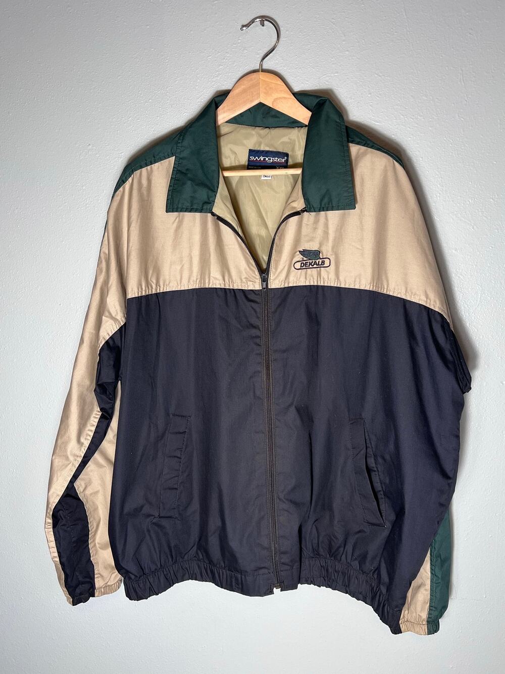 Vintage Swingster Dekalb Seed Mens 2XL Tall Lightweight Jacket Coat Pockets XXLT
